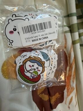 Cute K Character Stickers - White with Multicolor Accents